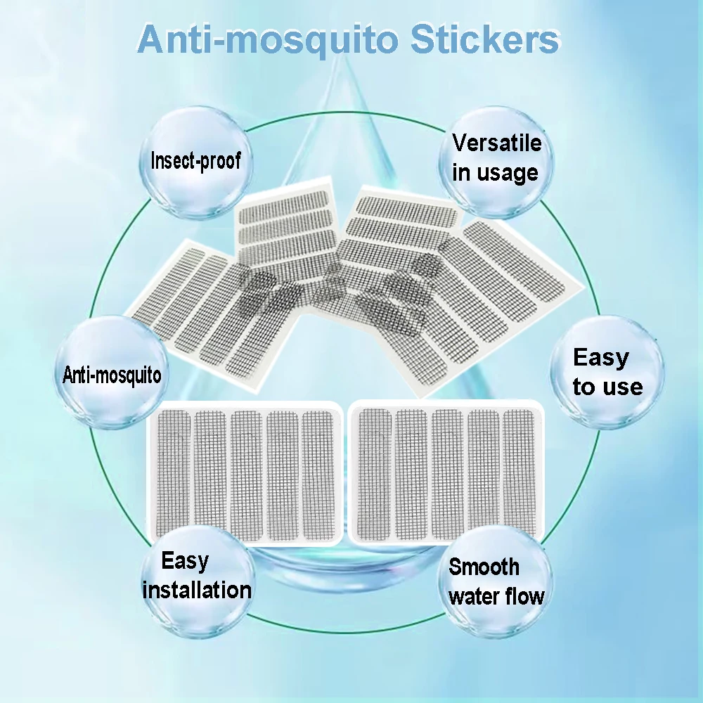 10-50 Stück Fenstergitter-Patch, Auspuffgitter, Fenster, Tür, Entwässerungsloch, Anti-Mücken-Paste, Mesh-Bildschirm, unsichtbare Reparatur-Zuschuss – Detail 4