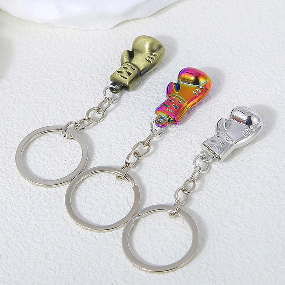 3D Mini Cute Boxing Gloves pendant Key Chain Sport styles metal key holder for Men Backpack Decor Boxing Lover Souvenir gift