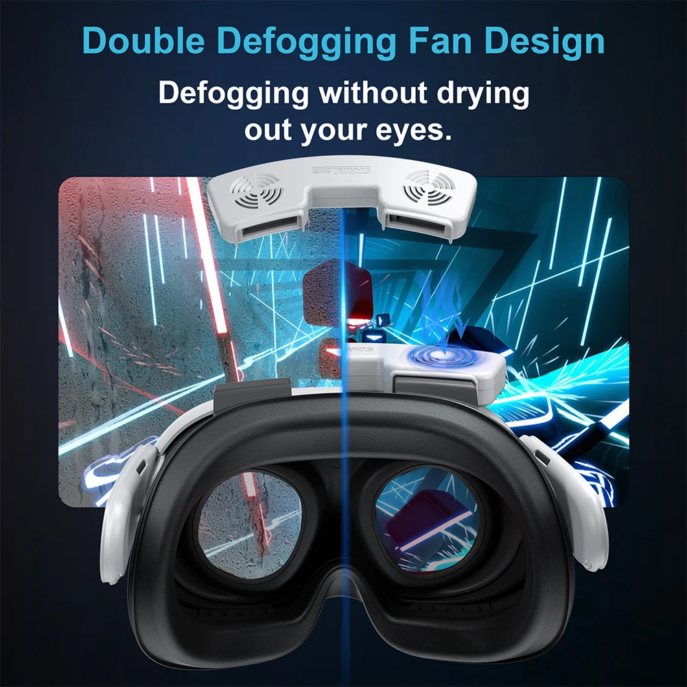 Cuscinetto per la copertura del viso con ventola di raffreddamento Interfaccia facciale a 3 velocità con ventola di raffreddamento con cuscino per il viso in PU per accessori Meta Quest 3