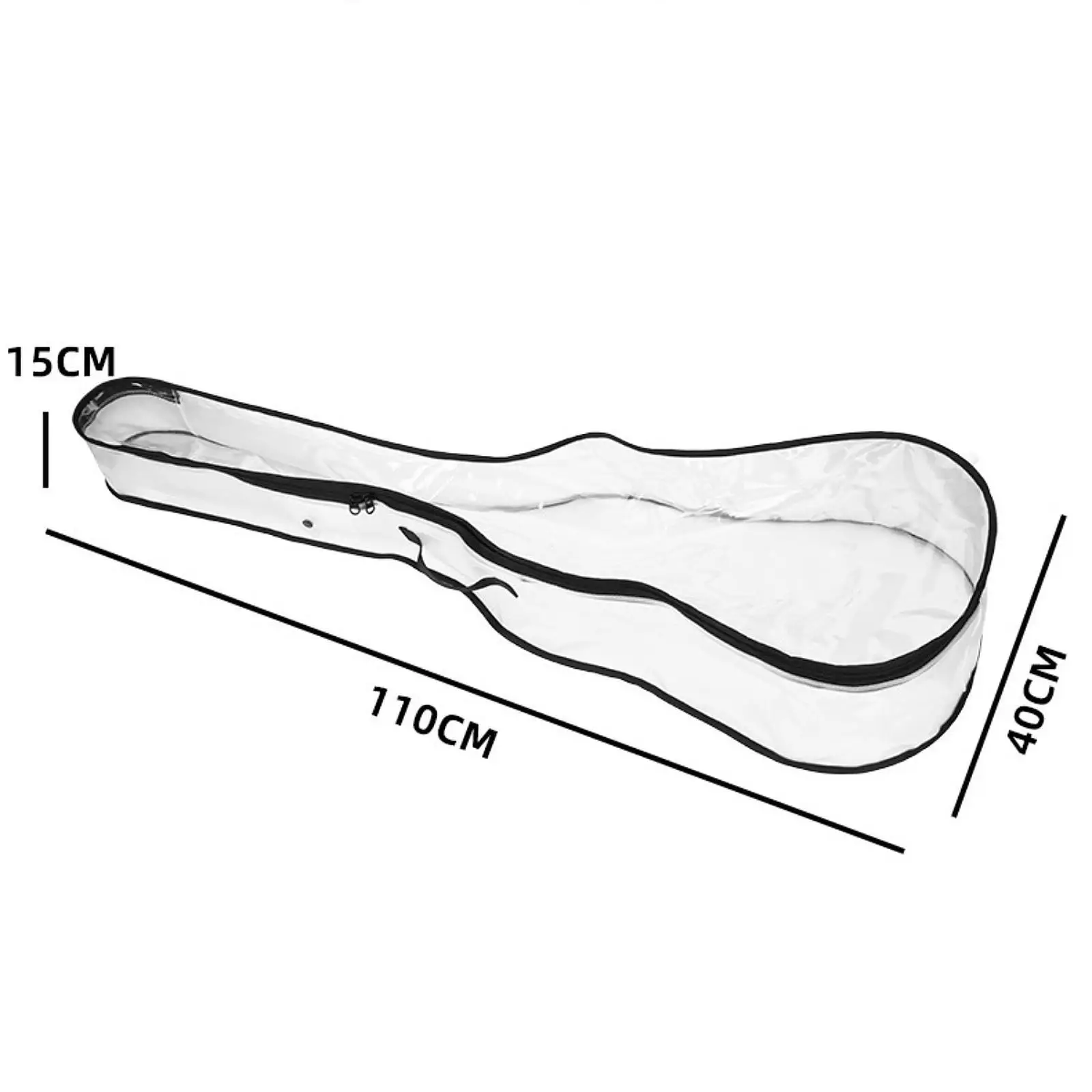 40‐41 inch Clear Electric Guitar Dust Cover Bag with Two Zippers for Home Storage Side Pick Pocket Lightweight
