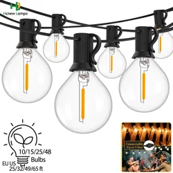 LED Street Garland G40 Ball String Lights, luz ao ar livre, impermeável, retro, jardim, decoração de festa, 220V