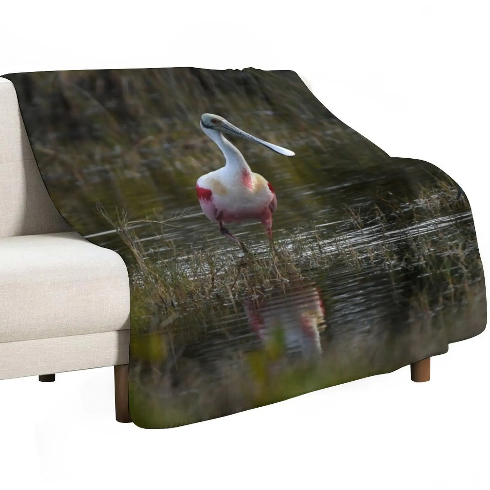 Rosette Spoonbill - Blue Heron Throw Blanket Winter beds Stuffeds wednesday christmas gifts Soft Plush Plaid Soft Plaid Blankets