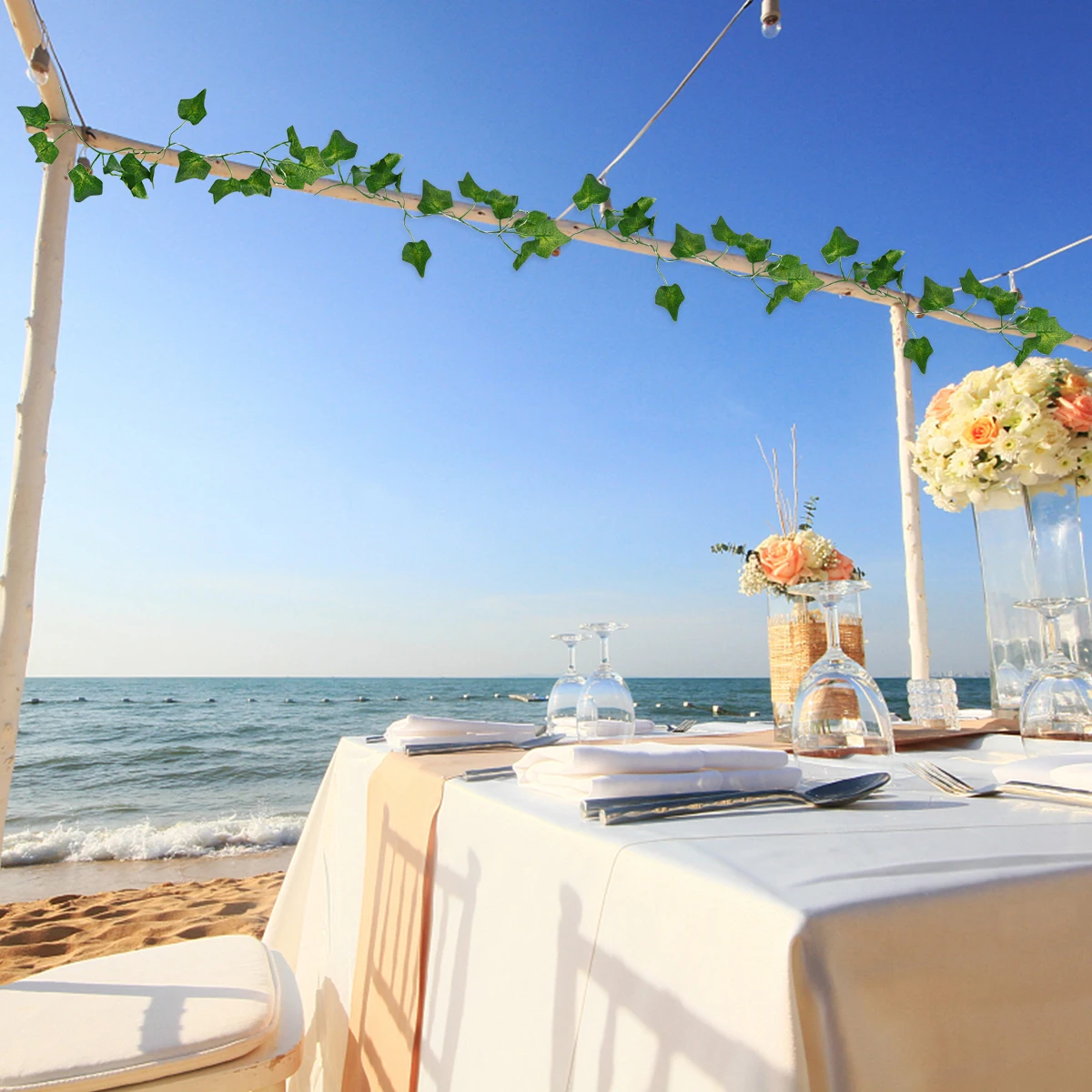 

20Pcs Green Leaf Light String Sturdy Garden Curtain LED Lamp Beads Various Decorations Warm Lights No