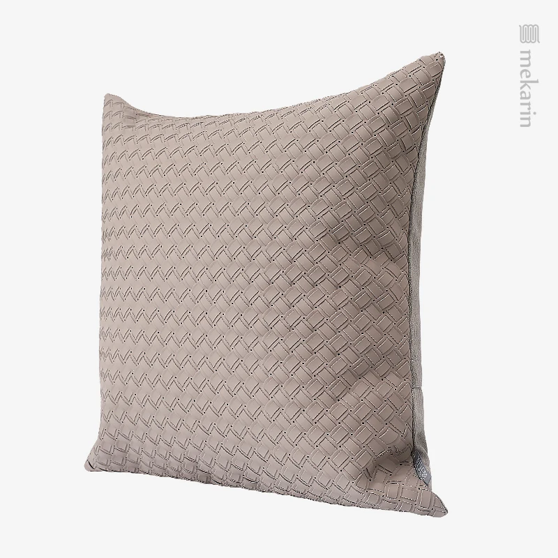 Simple light luxury gray green woven pillow villa bedroom living room sofa square pillow hotel winery restaurant pillow