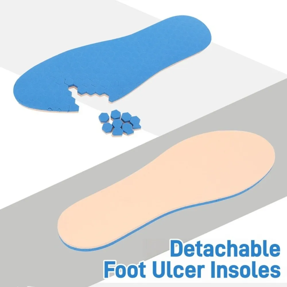 Soft EVA Adjustable Foot Ulcer Insoles Non-Slip Breathable Detachable Insoles DIY Light Weight Off Loading Insoles Feet Care