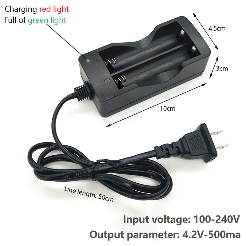 Safety Fast Charge 18650 Battery Charger 2 Slots Dual 18650 Charging 3.7V Rechargeable Lithium Battery USB Charger For 18650