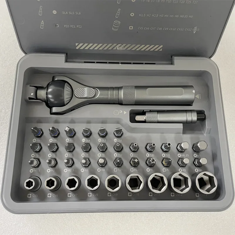 

New RS2 Ratchet Screwdriver Set 40 in 1 Magnetic Wrench Semi-automatic Multi-purpose Sleeve Toolbox for Smart Home
