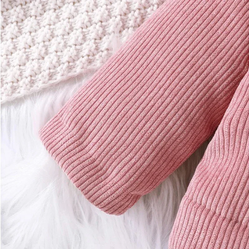 معطف قطني طويل الأكمام لحديثي الولادة ، جاكيت دافئ ، ملابس أطفال حديثي الولادة ، موضة غير رسمية ، ملابس خروج للطفل ، عمر 0-3 سنوات ، الشتاء