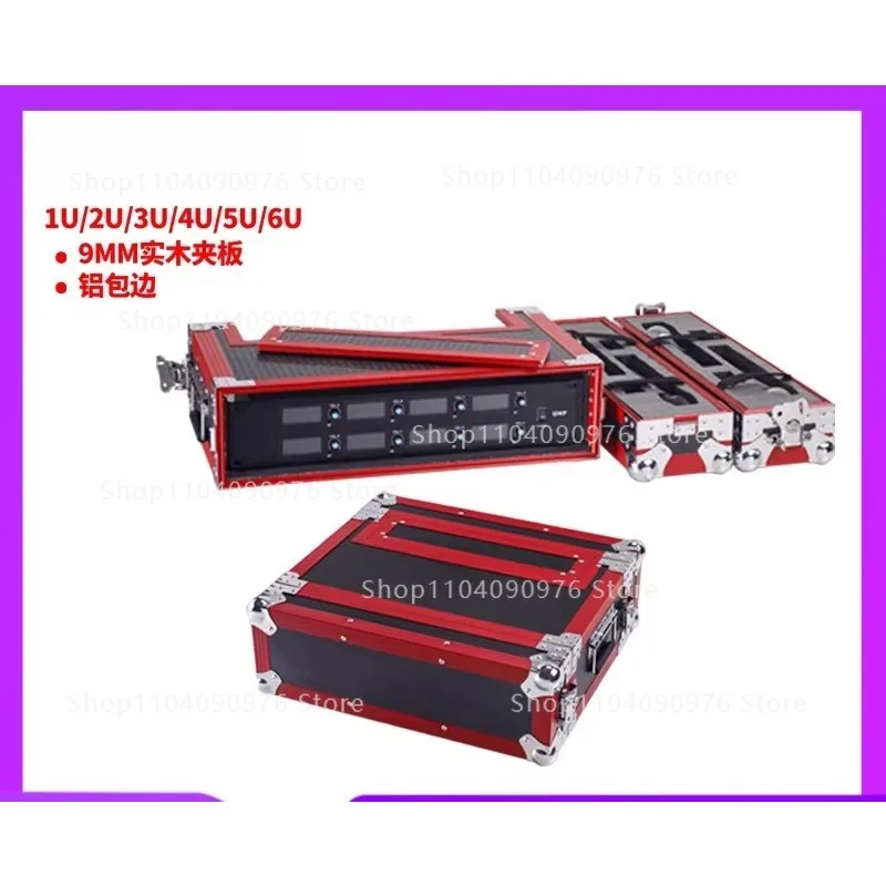 2U 3U Aluminum Microphone Flight Case for Wireless Receiver Rack Storage Box
