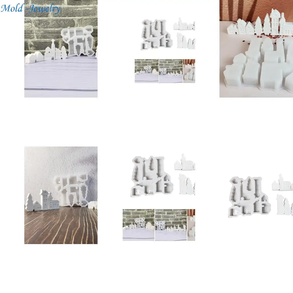 

69HB Sculptures Moulds Crafting Supplies Small House for Home Decorations