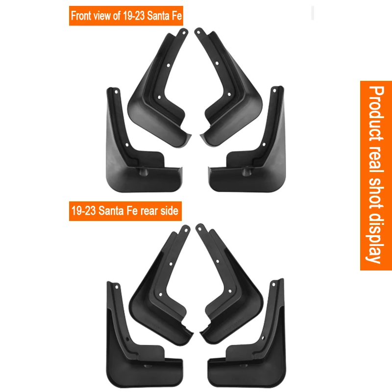 4 PCS Mud Flaps For Hyundai Santa Fe 2019 2020 2021 2022 2023 Auto Mudflaps Splash Guards Front Rear Fender Mudguards Car Tools