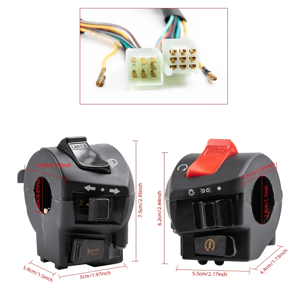 

High Quality General Motorcycle Control Switch 22mm Handle Switch Choke Button Turn Signal Headlight Electric Fog Light