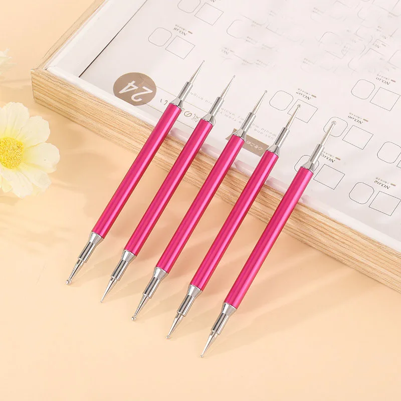 5 pz/set Double-ended Testa di Metallo Intagliare Punteggia Penna Pennello Modellazione Punteggiatura Unghie Artistiche Ceramica Argilla Strumento Strumenti di Scultura FAI DA TE