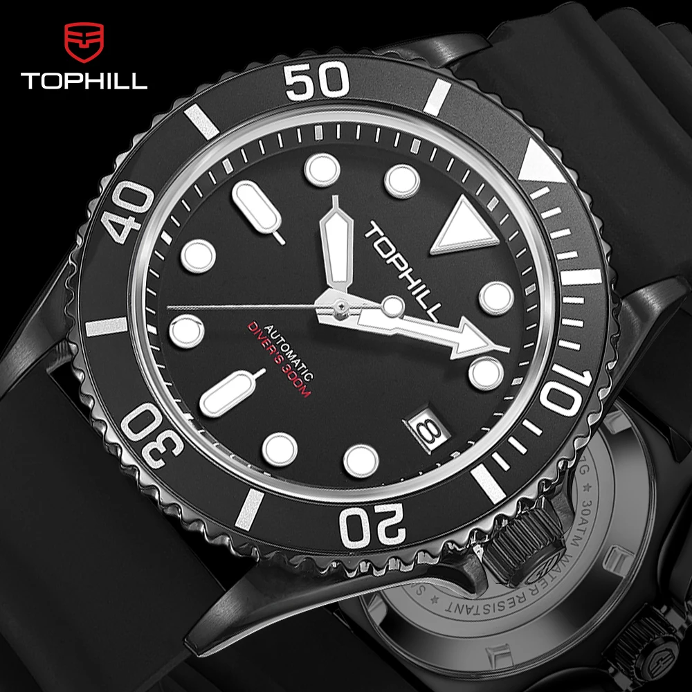 TOPHILL 300M TD007G Men\'s Diving Watch NH35 316L Automatic Mechanical Watch Waterproof Sapphire Mirror Super Luminous Wristwatch