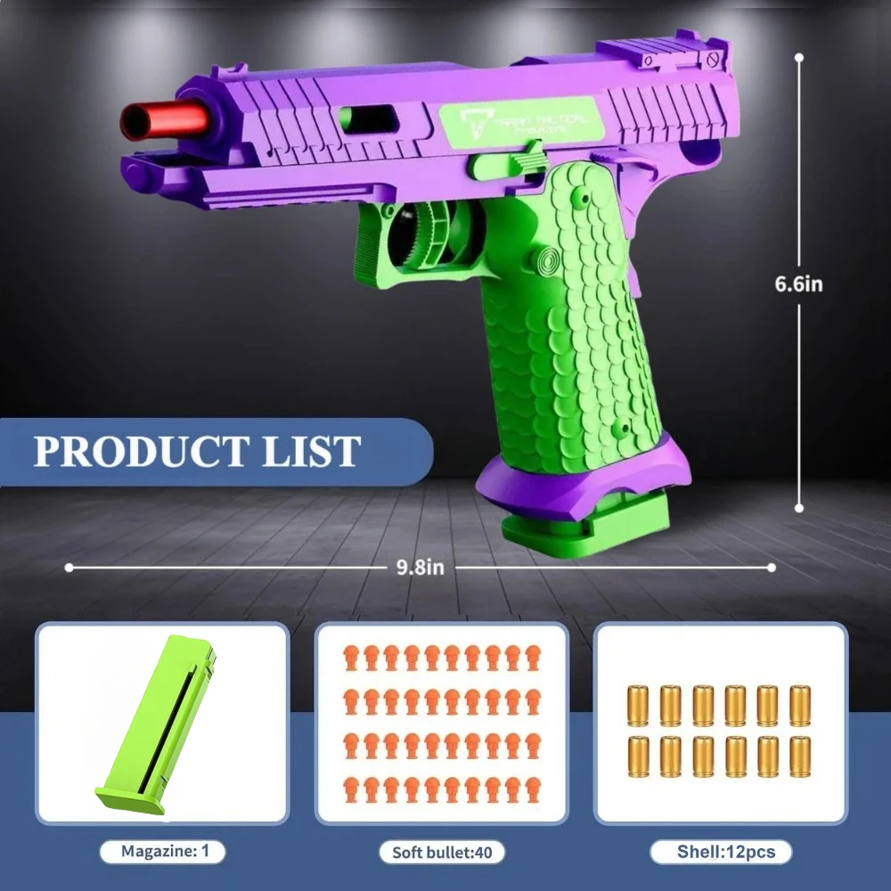 2011/M92 Tactische Shell Ejceting Speelgoedpistool Continu Afvuren EVA Zachte Kogel Outdoor CS Schieten Pistool Kinderen Verjaardagscadeau - afbeelding 1