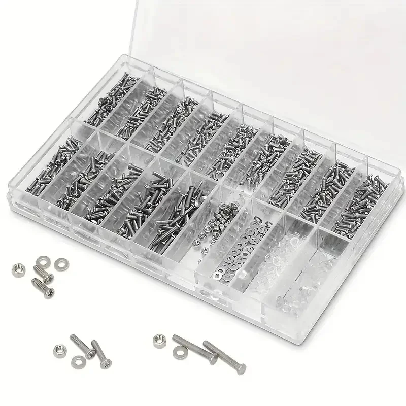 1000pcs Eyeglass Accessories PM Round Eyeglass Screws, Screw Washers, Small Repair Screws
