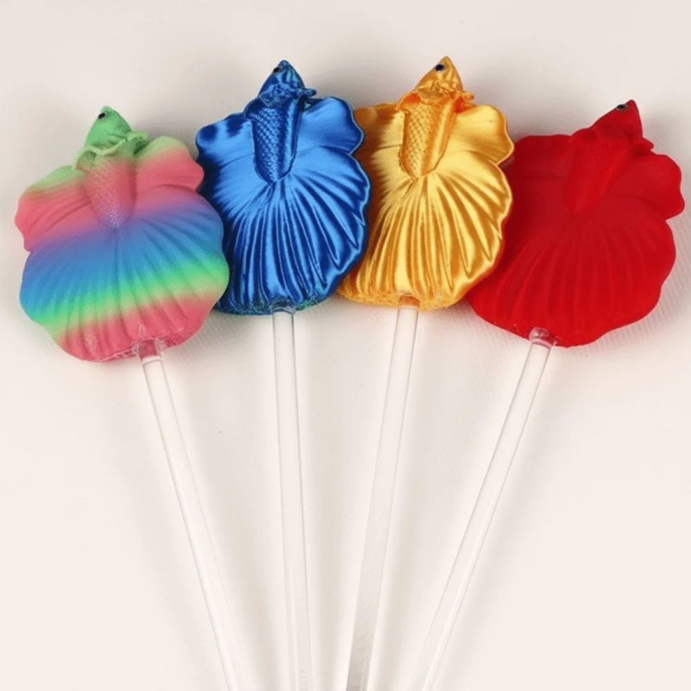 Fun Long Pole Teasing Fish Stick Fish Shaped Resin Simulation Betta Stick Colorful Fish Interactive Plaything Teaser