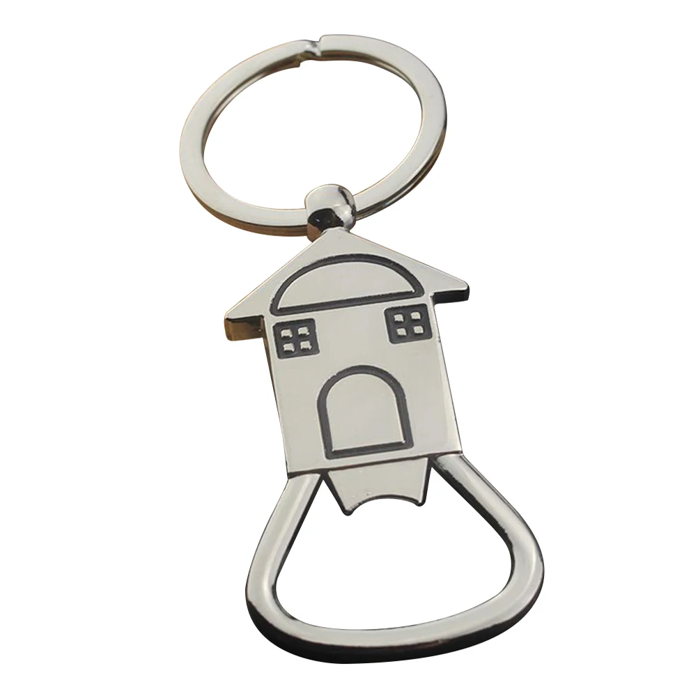 

2Pcs BottleOpenerKeychain CreativeHouseShape Metal Unique CutePendant CoolKeychains ForBag CarKey Decor KitchenBarTools