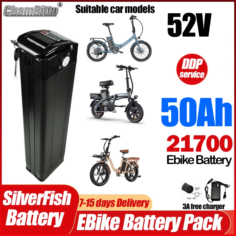 

Electric bicycle 52v 40ah SilverFish Batterie 52 Volt 30ah 1000w Duotts S26 Bicicleta Elétrica Litio Battery 20ah 50ah 45ah1500w