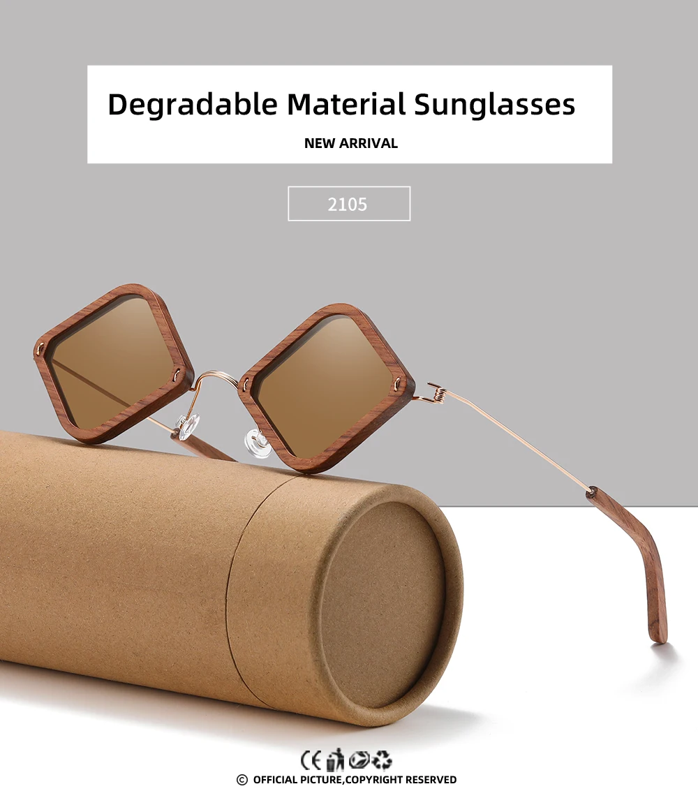 GM Holz-Sonnenbrille für Erwachsene, handgefertigt aus brasilianischem Palisanderholz, polarisierte Gläser mit Spiegelbeschichtung, Brillen mit Geschenkbox 2105 – Detail 1