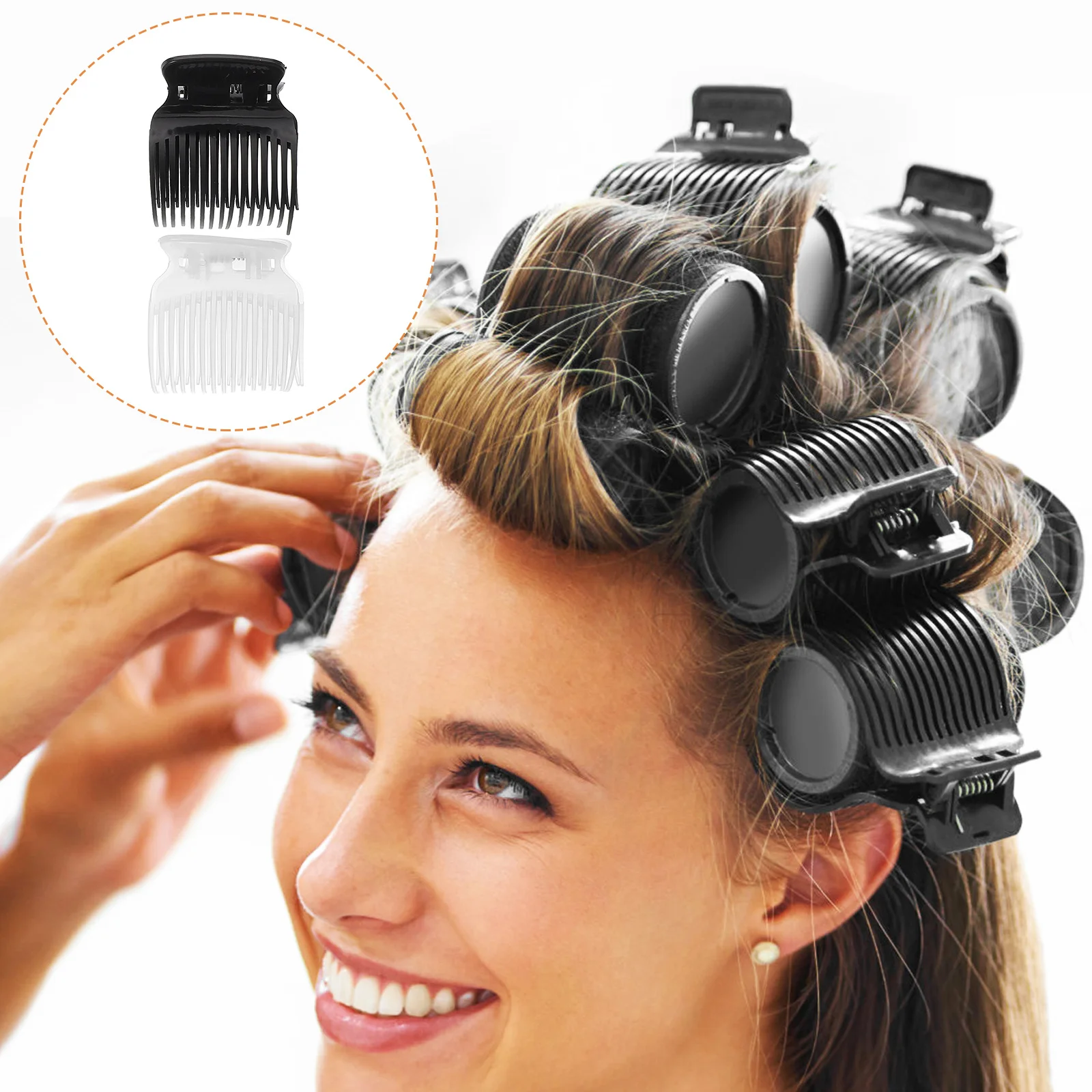 

12 pcs Hot Roller Clips Plastic Hair Curler Replacement For Sectioning Styling Heat Protection Portable Lightweight Tool Home