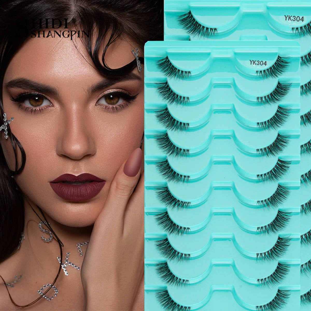 3Dナチュラルミンクつけまつげ,ソフトハーフアイエクステンション,つけまつげ,3ペア,6ペア,10ペア