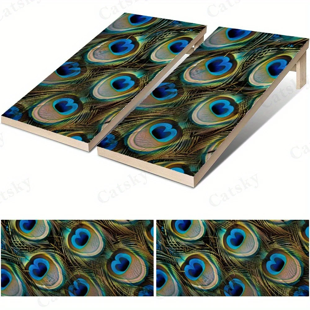 Splendor de plumes de paon, décalcomanies plates en vinyle 2D pour panneaux de sable, économiques et de grande valeur, sans bulles et faciles à coller, étanches