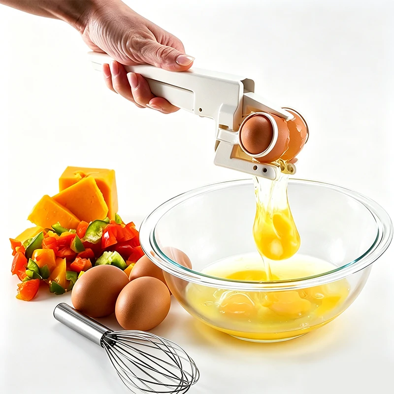 Handheld egg opener eggshell cutter kitchen tool TV egg white separator egg liquid filter