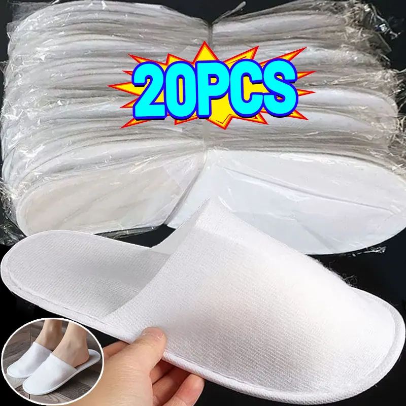 

10/2Pairs Hotel Slippers Men Womens random color Velvet Travel Disposable Cotton Home Hospitality Shoes Cheap SPA Guest Slides