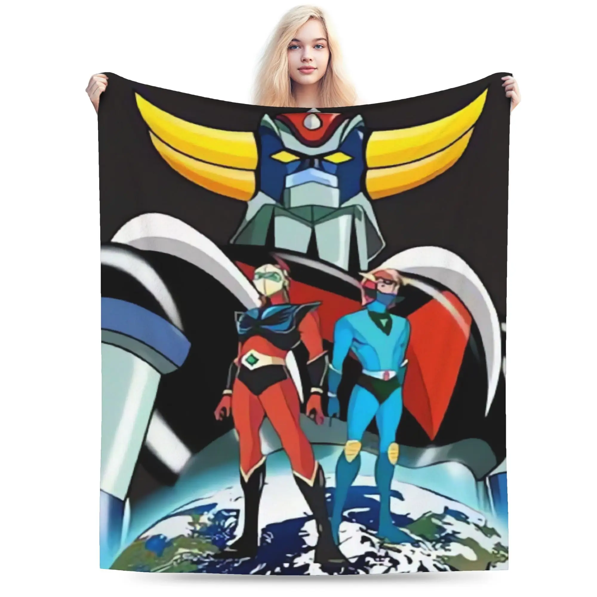 Warm Soft Blankets Children Picnic Ufo Robo Grendizer Goldorak Throw Blanket  Flannel Bedspread For Couch Chair Fluffy Sofa Bed