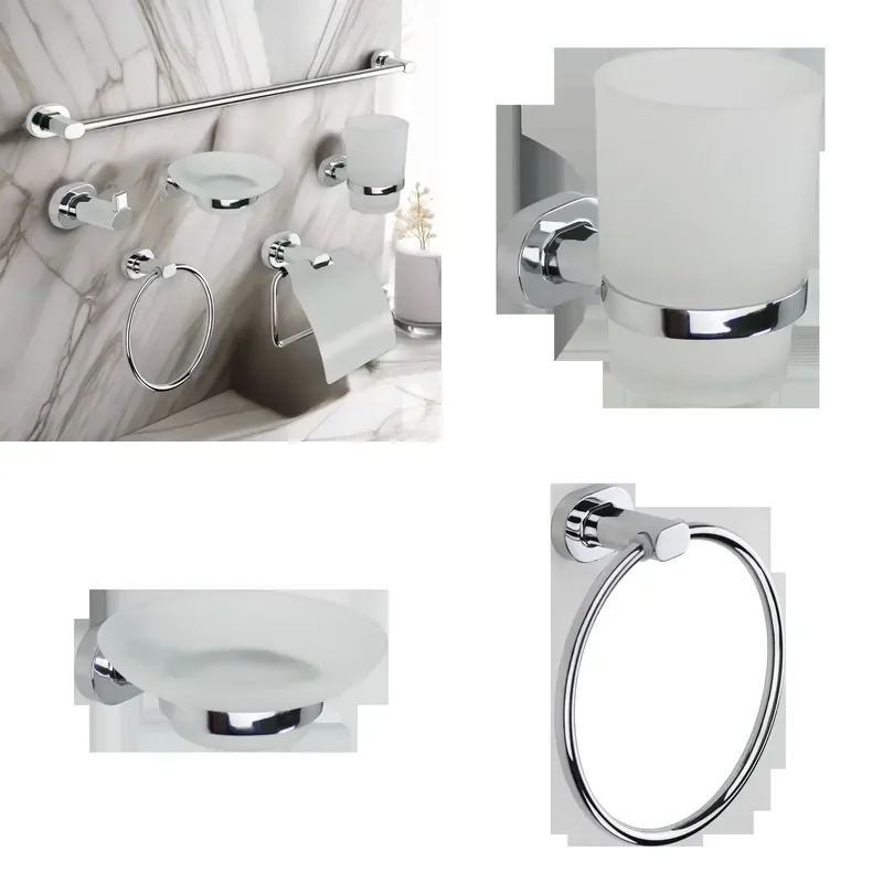 for  Modern Eco-Friendly Chrome Bathroom Set  Accessories 6-piece Hotel Household Products