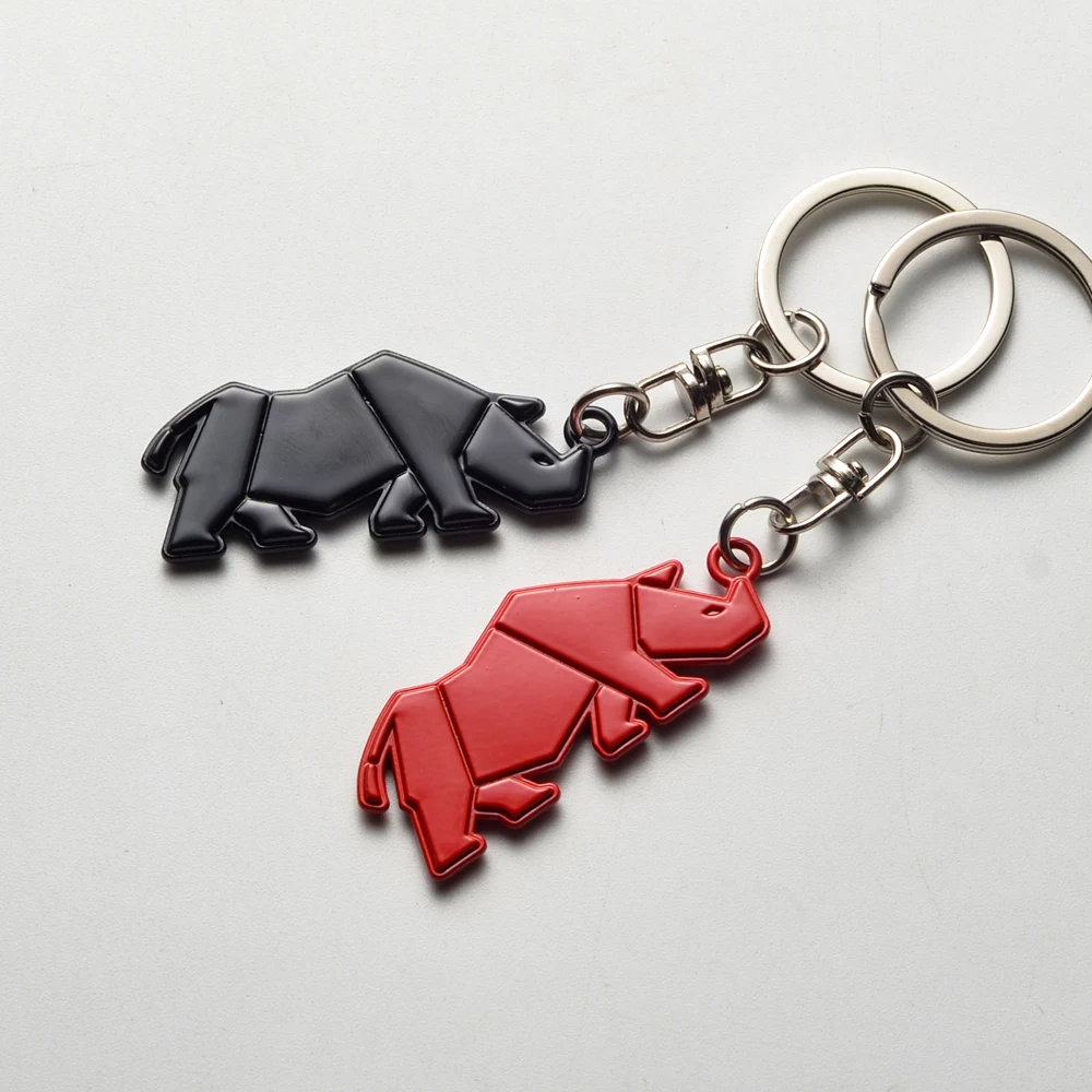 Car Keychain Rhinoceros Logo Metal Keyring Key Ring Holder For Suzuki Jimny Rhino Adventure Grand Vitara Sx4 Swift Accessories