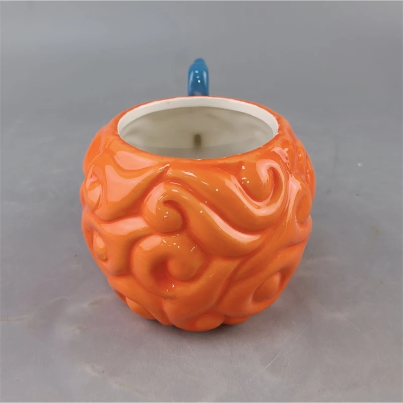 Flame Fruit Ceramic Mug Burning Fruit Design Coffee Cup Creative Anime Style Drinkware for Home Office Daily Use