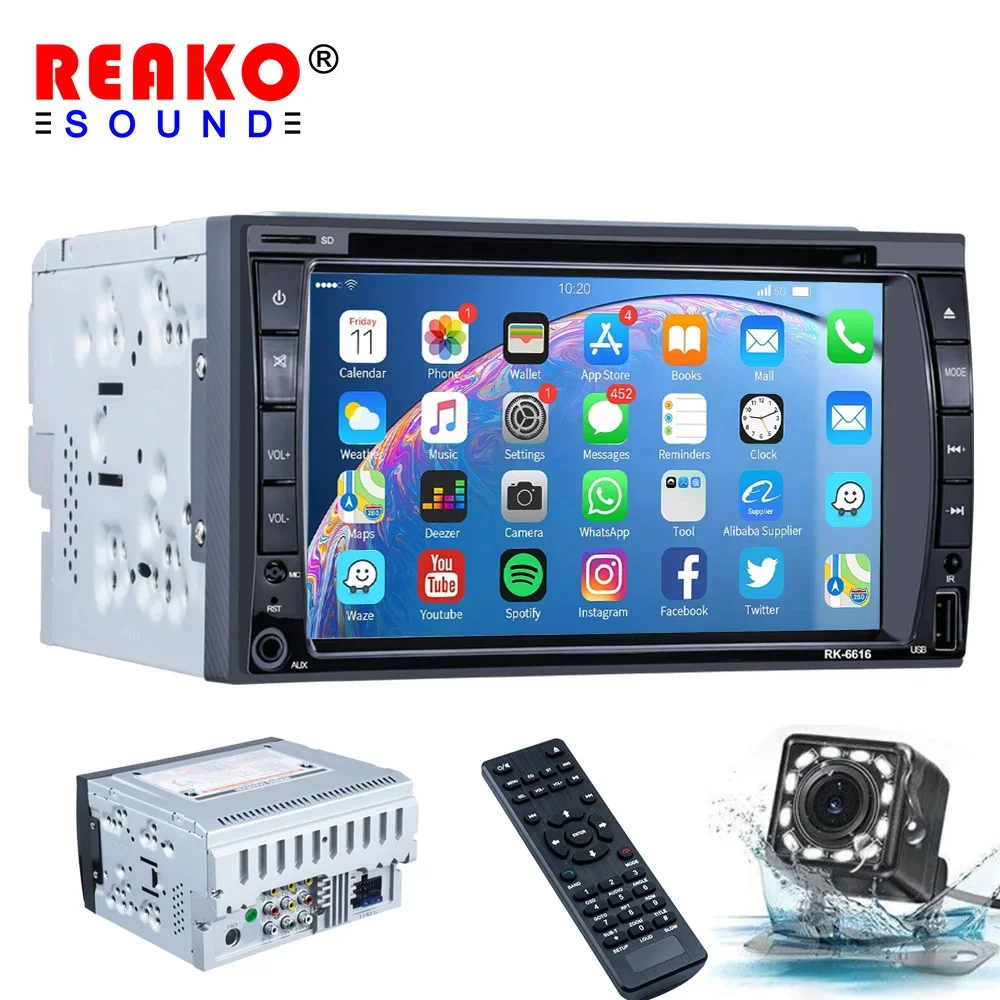 

Universal 6616 6.2'' MP5 Player 2 Din Car Radio With Camera Car DVD Player