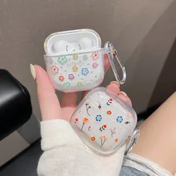 Cartoon Flower Love Heart Earphone Case For Huawei FreeBuds SE 2 SE2 TWS Soft TPU Transparent Headset Protective Cover with Hook