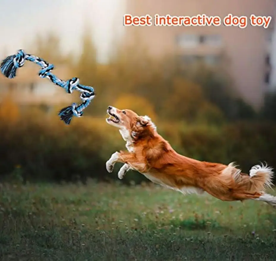 Interactive Dog Toys For Medium Large Dogs Indestructible Giant Rope Pet Chew Toys Safe Puppy Teeth Cleaning Play Game