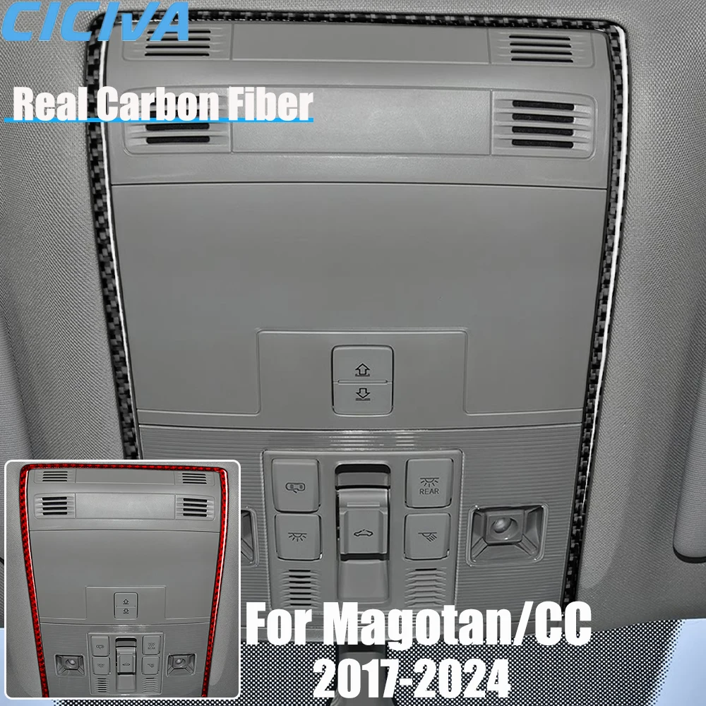

Real Carbon Fiber Car Accessories Reading Light Strip Cover Soft Sticker For Volkswagen Magotan/CC 2017 2018 19 20 21 22 23 24