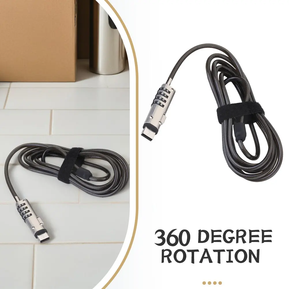 Laptop Numeric Password Lock Portable Alloy Cable Flexible 360 Rotation Anti-Theft Lock for Notebooks Laptop Locking Cable - view 4