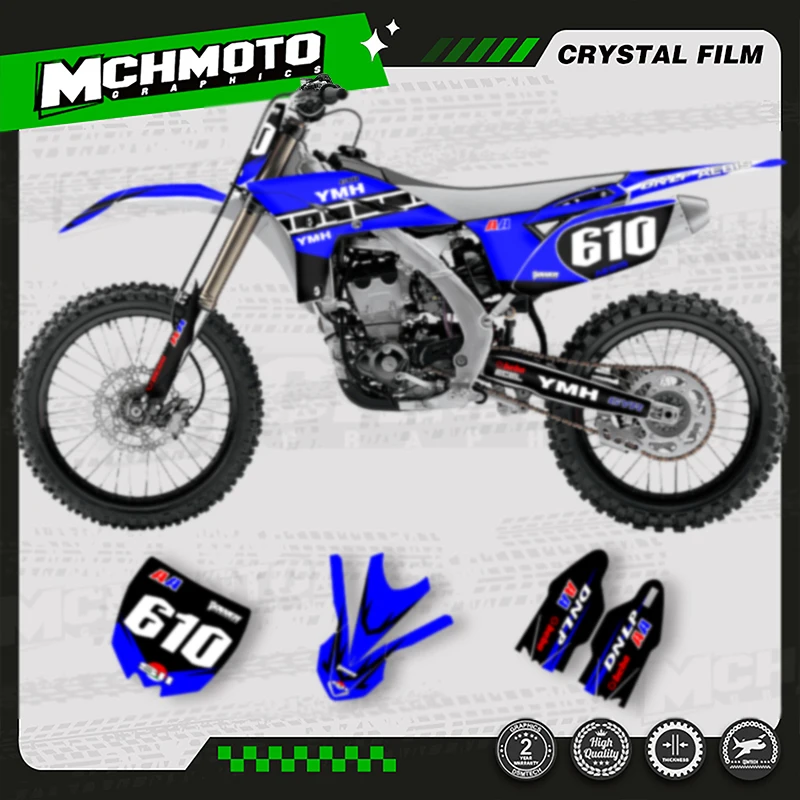 

MCHMFG For YAMAHA YZ250F 2010 2011 2012 2013 YZF250 Full Set Motorcycle Graphics Decal Stickers Kits Number Name Custom
