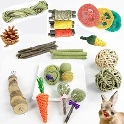 Rabbit Guinea Pig Dragon Cat Chew Toys Tooth Cleaning Toy for Bunny Hamster Tooth Grinding Set Pet Tooth Grinding Snacks