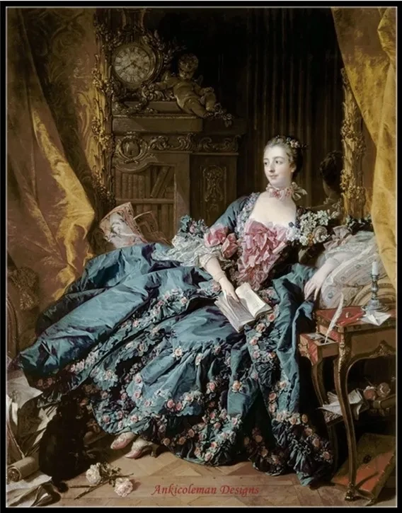 

Портрет Marquise De Pompado - Рукоделие для вышивания DIY DMC Высокое качество - Наборы для вышивки счетным крестом 14 карат Картина маслом