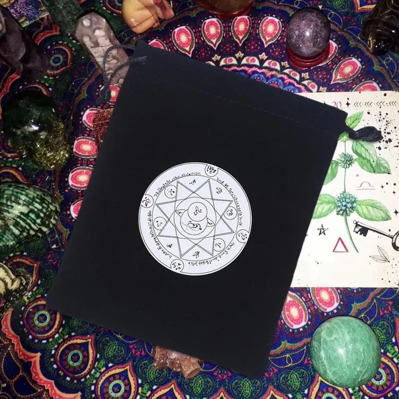 Drawstring Velvet Tarot Card Bag Oracle Cards Storage Bag Runes Witch Divination Accessories Jewelry Dice Bag