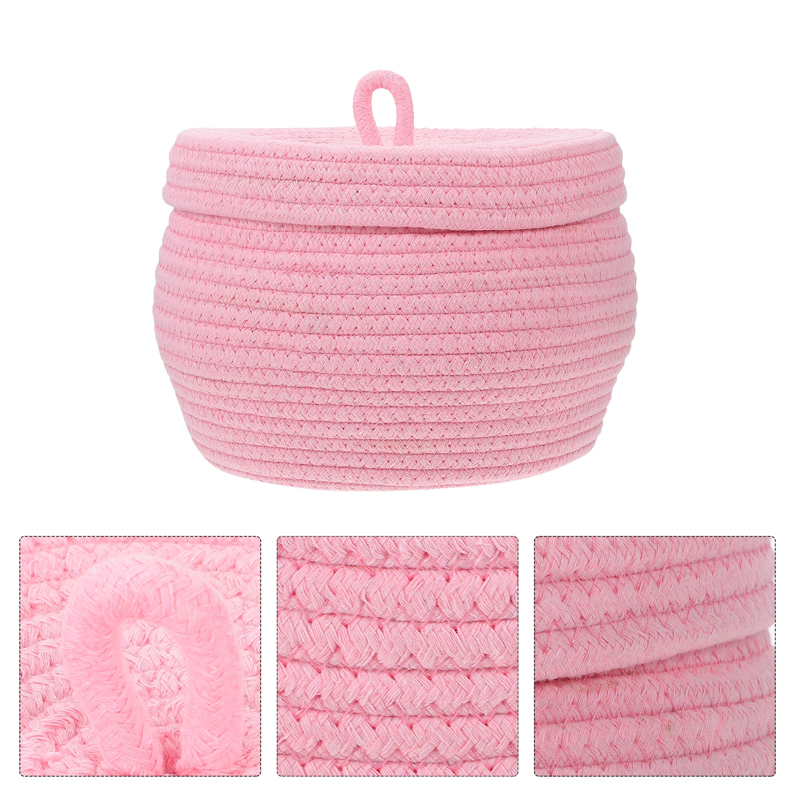 

1pc Woven Storage Basket Thickened Cotton Rope Strong Large Capacity Decorative Storage Bin Organizer For Bedroom Living Room