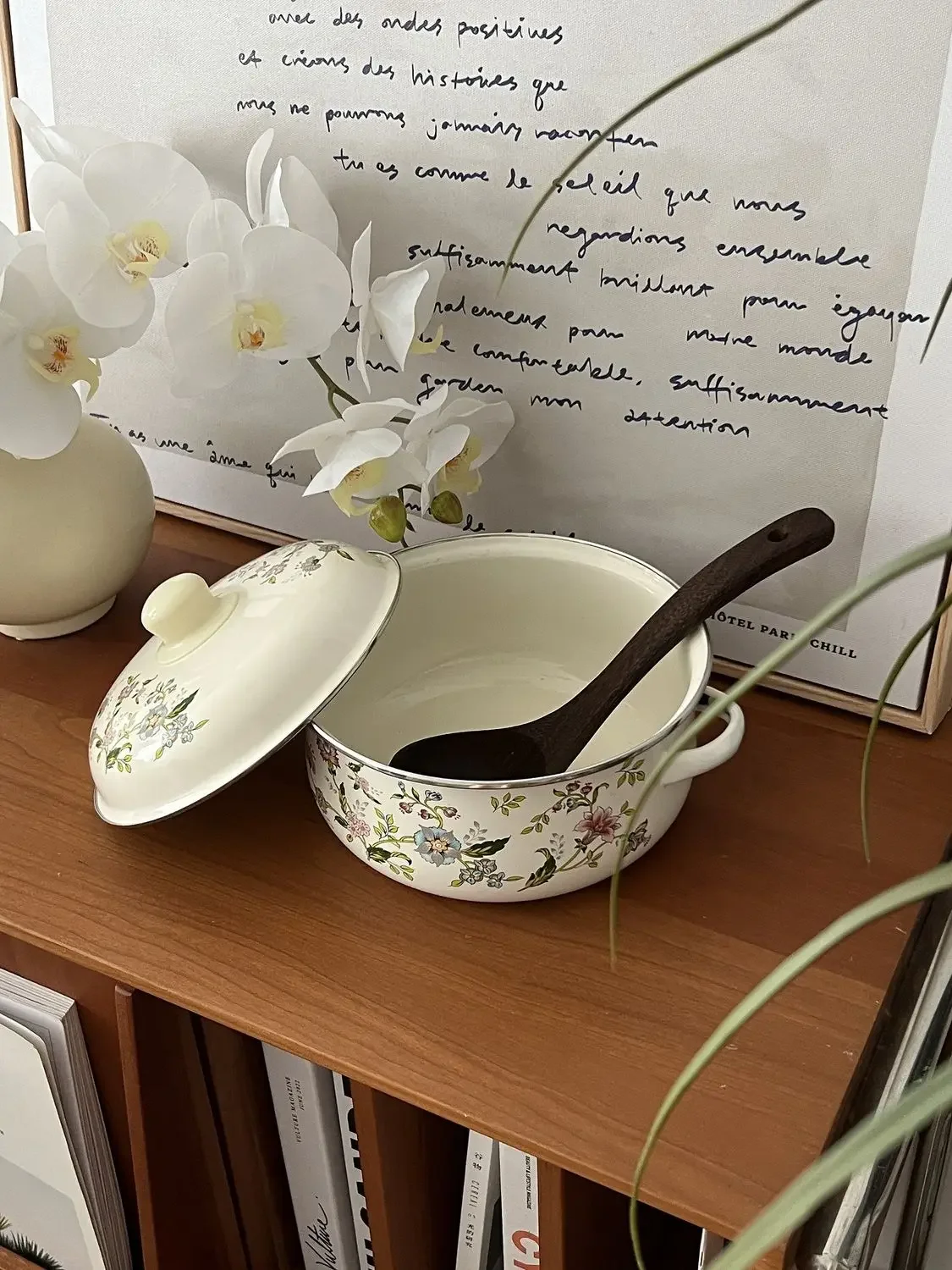 Enameled Crock Pot Baby Supplement Bowl Cooking Noodle Boiling Soup Water Pot Kitchen Cookware view 5
