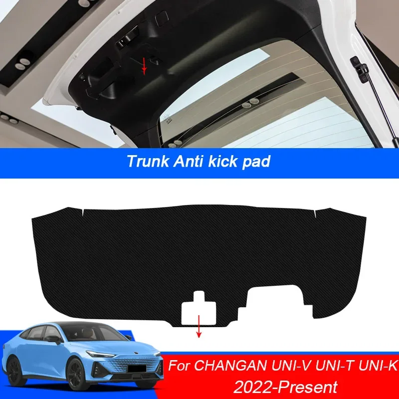 Car PU Leather Mat Anti-kick Cushion Trunk Weather Dustproof Protection Tailgate Sticker For CHANGAN UNI-T UNI-K UNI-V 2022-2025