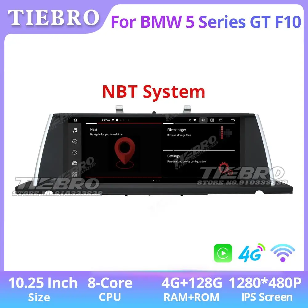 

TIEBRO 10.25 Inch Android 11 For BMW 5 Series GT F10 2013-2017 NBT System 4G+128GCar Radio Carplay Auto Multimedia Player GPS