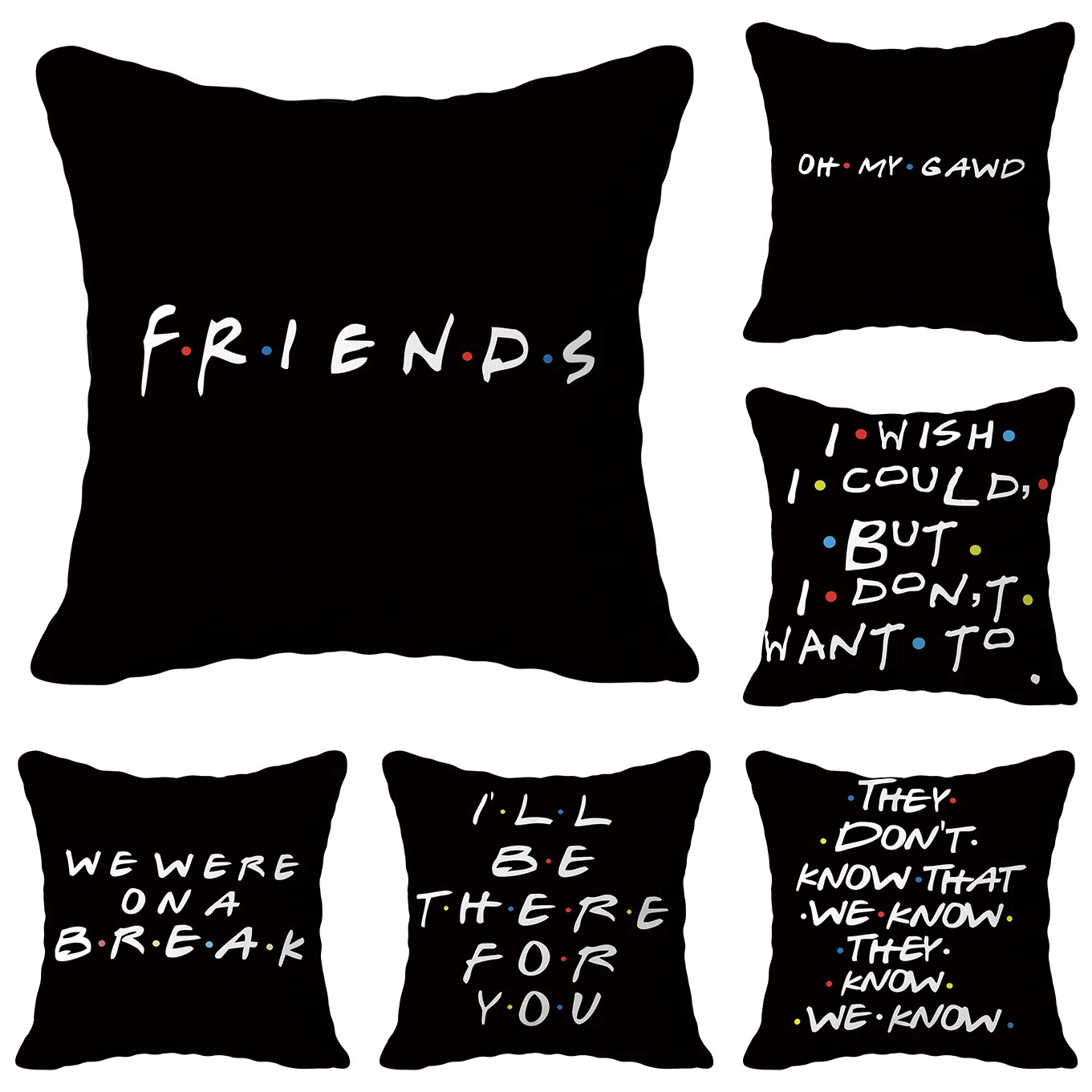 

Black Letter Printed Friends Tv Cushion Covers 45x45cm Pillowcases For Home Sofa Bed Throw Pillow Case Living Room Decorative