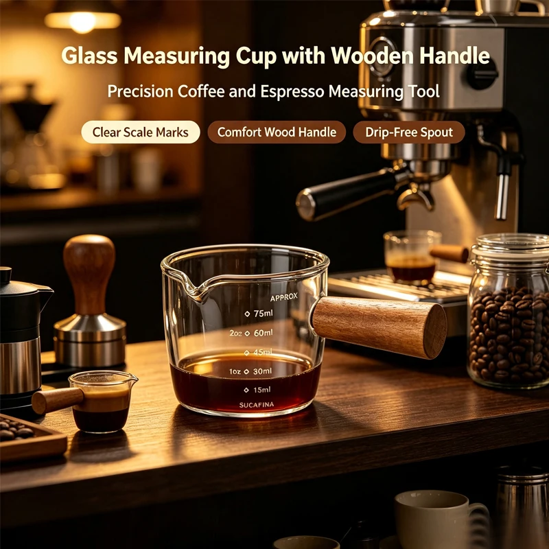 1pcs Home Italian Style Glass Small Milk Cup Double Spout Small Milk Cup Espresso Mini Milk Tank Latte Cup Coffee Shop Utensils