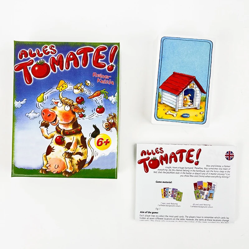 

ALLES TOMATE! Bilingual Board Game 2-8 Players Parent-Child Memory Challenge Party Fun