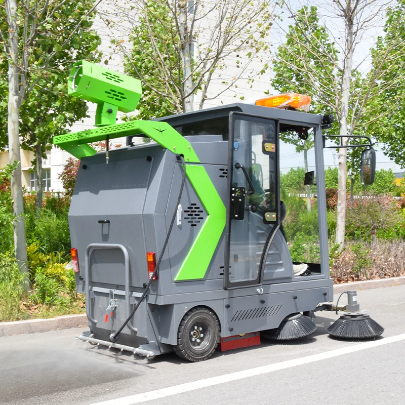 Professional Battery-Powered 48V Self-Propelled Ride-On Street Sweeper 2000mm Width Floor Sweeper Burnishing Use for Municipal